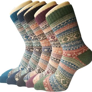 Senker Fashion Wool Socks for Women, Crew Boot Warm Sock for Hiking Trekking Work Outdoor Winter Gifts for Women Mom Her